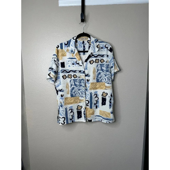 Vintage‎ Notations Women's Floral Short Sleeve Blouse, short sleeve shirt, - Picture 1 of 5